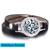 Leather Aromatherapy Bracelet with Fragrance Oil Pad