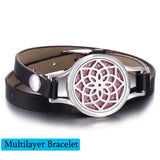 Leather Aromatherapy Bracelet with Fragrance Oil Pad