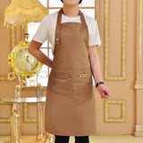 Solid Color Adjustable Bib Apron with Two Pockets - ideal for Kitchen & BBQ Chefs