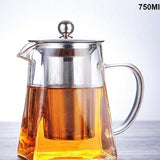 Heat Resistant Glass Teapot With Stainless Steel Tea Infuser Filter